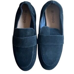 BLONDO Britten‎ Black Suede Waterproof Flat Loafer House Shoe SZ WOMEN'S 6.5 EUC
